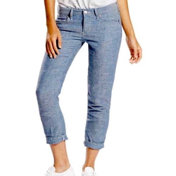 Rare LEVI’S Linen Jeans Relax Fit Boyfriend Blue Lightweight Size 30 - Picture 2 of 16